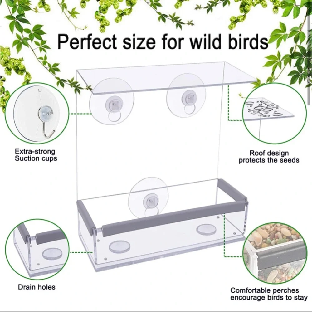 Window Bird Feeder With 5lbs Of Birdseed!